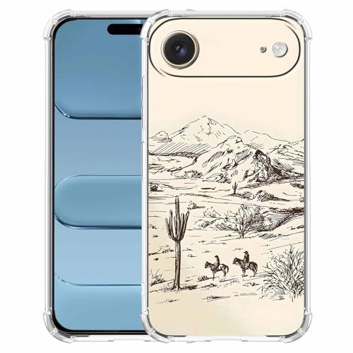 Coque iPhone 17 Air cowboy vintage TPU souple paysage sauvage