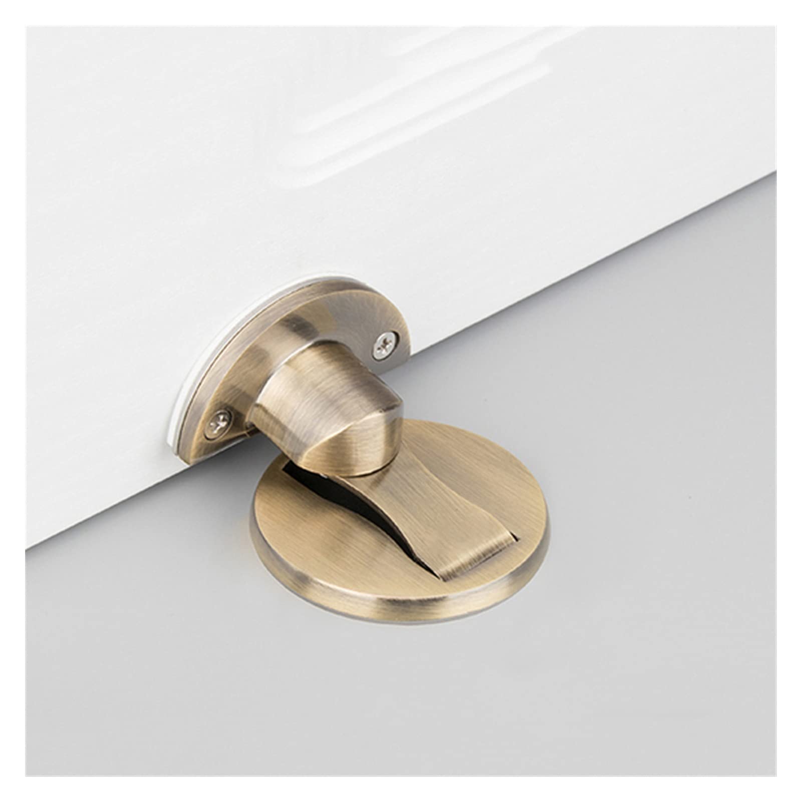 Self-Adhesive Door Stopper,Bumper Buffer, 304 Stainless Steel Stops Holder Hidden Catch Floor Doorstop Toilet Furniture Hardware(Bronze)