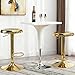 KBISHTIE Adjustable Bar Stools Set of 2, Backless Swivel Round Counter & Bar Height Chairs, Modern Gold Metal Frame Barstools for Kitchen Island, Dining Room, Home Bar, Gold