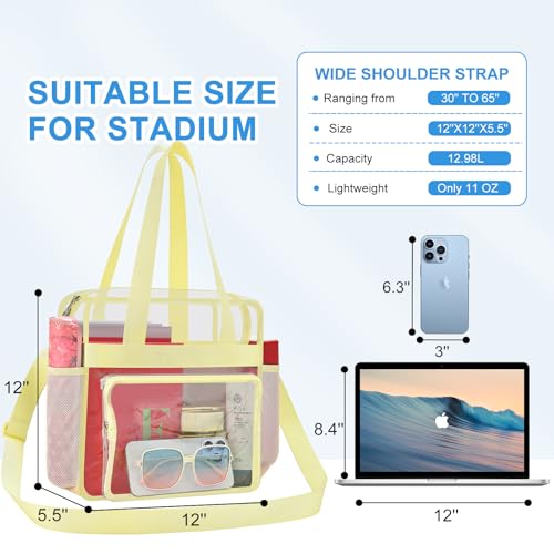 Image of Busiuw Clear Bag for Stadium Events, Stadium Approved 12x12x6 Clear Tote Bag for Sport Fan, Work Concert Travel