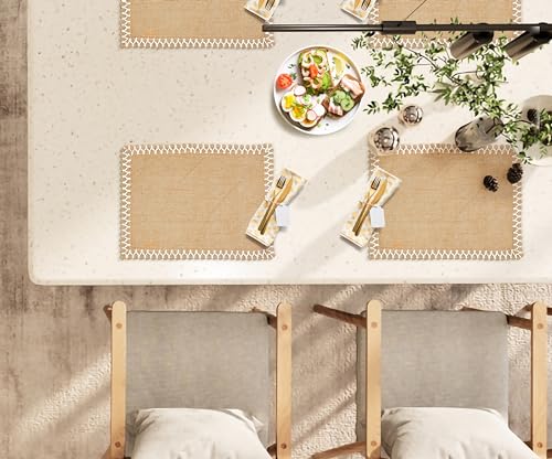 Hausattirejuteburlapplacemat14x14inchesnaturallacedesignedgestablematsforbartableweddingindooroutdoorrusticfarmhousekitchencoffeedinnertabledecormatssetof4 Urban Country Home Decor Hausattire jute burlap placemat 14×14 inches natural lace design edges table mats for bar table wedding indoor outdoor rustic farmhouse kitchen coffee dinner table decor mats set of 4 urban country home decor