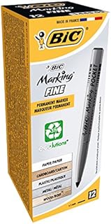 BIC Marking Permanent Markers Fine Tip Black 12 Box