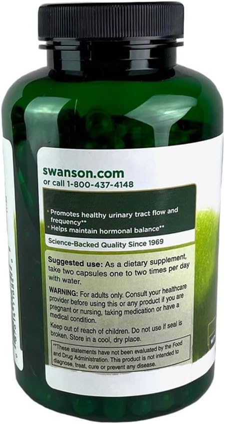 Swanson Herbal Prostate Complex - Men's Supplement - Features Pygeum, Saw Palmetto & Stinging Nettle - (200 Capsules)