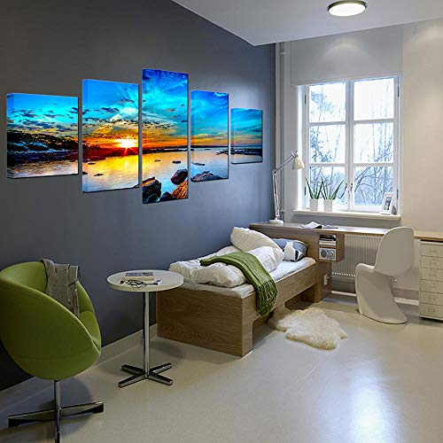 Impression sur toile 5 pièces paysage plage déco salon