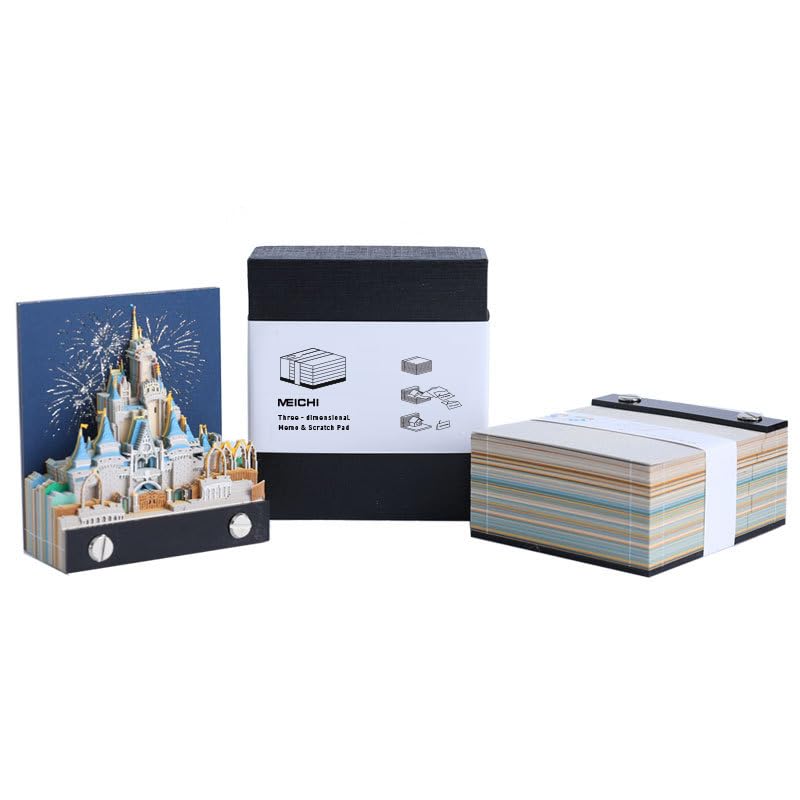MEICHI Bloc de notas 3D, no adhesivo, modelo de castillo en