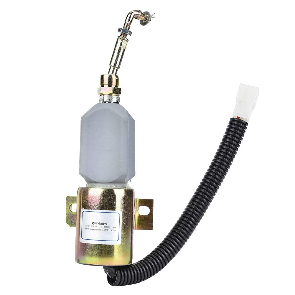 Válvula solenoide de corte de combustible 12V Válvula solenoide de corte de combustible Solenoide de parada de apagado E0483310000039 para proteger el motor de daños