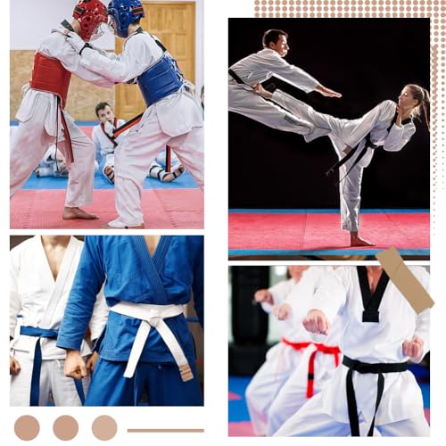 2Pcs Black Jiu Jitsu Martial Arts Belts Polyester Soft Long Universal Fit for Judo Karate Taekwondo Hapkido Sports Training 6.56ft4