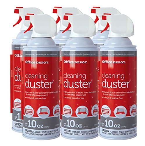Office Depot® - Tech Duster - Canned Air Multi-Purpose Cleaner Cleaning Duster, 10 oz Compressed Air Duster - 8.5