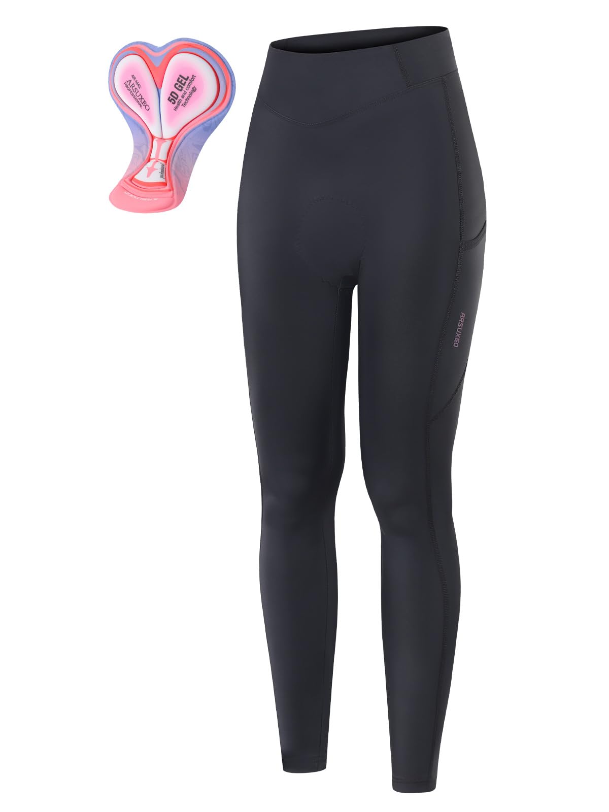 ARSUXEO Pantaloni da Ciclismo da Donna Pantaloni Lunghi Imbottiti da Ciclismo Leggings da Donna con Imbottitura ad Alta densità HW101