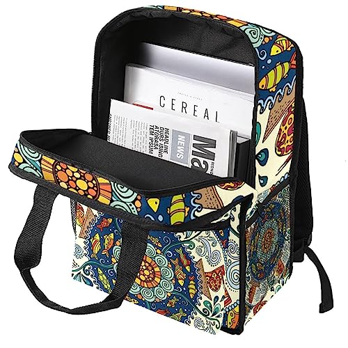 Sac à dos mandala abstrait multicolore de taille idéale 35.5 cm - 3