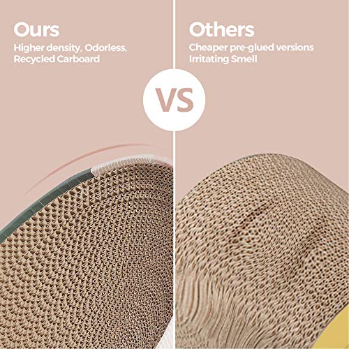 Comsaf Cat Scratcher Cardboard, Oval Corrugated Scratch Pad, Cat Scratching Lounge Bed, Durable Recycle Board For Furniture Protection, Cat Scratcher Bowl, Cat Kitty Training Toy #TOP2