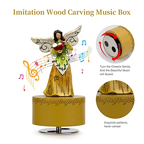 Music Box Angel - Angel Musical Boxes Sculpted Hand-Painted Musical Figure Gifts for Daughter from Mom, Christmas, Valentine's, Mother's Day, Thanksgiving, Birthday Gifts for Mom and Daughter - Image 3