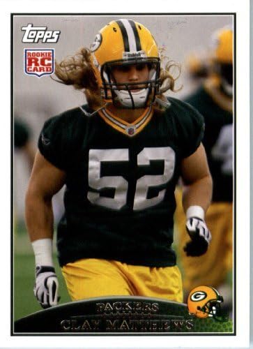 2009 Topps NFL Football ROOKIE Card # 353 Clay Matthews Green Bay Packers (RC) - Mint Condition & Shipped In A Protective Screwdown Display Case!