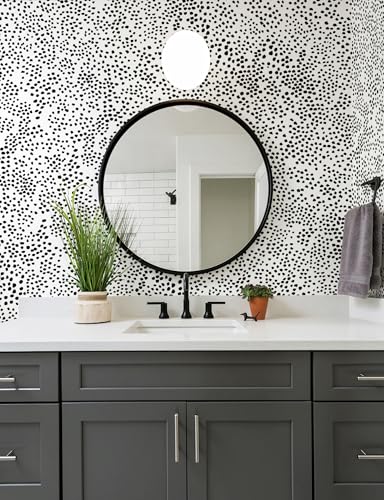Papier peint vinyle amovible blanc et noir adhésif pour relooking meuble