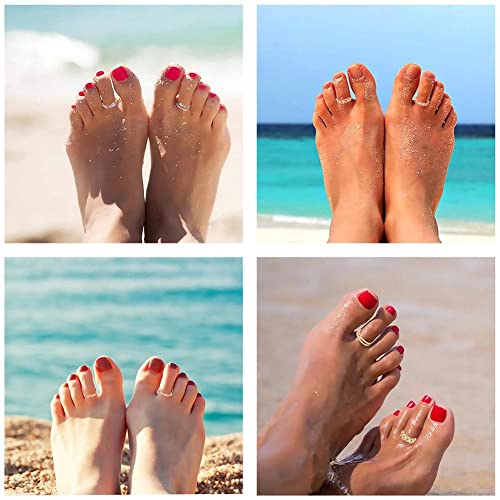 8Pcs Adjustable Toe Rings For Women Summer Open Toe Rings Set Retro Knuckle Ring Toe Finger Tail Ring Beach Barefoot Foot Jewelry #TOP3