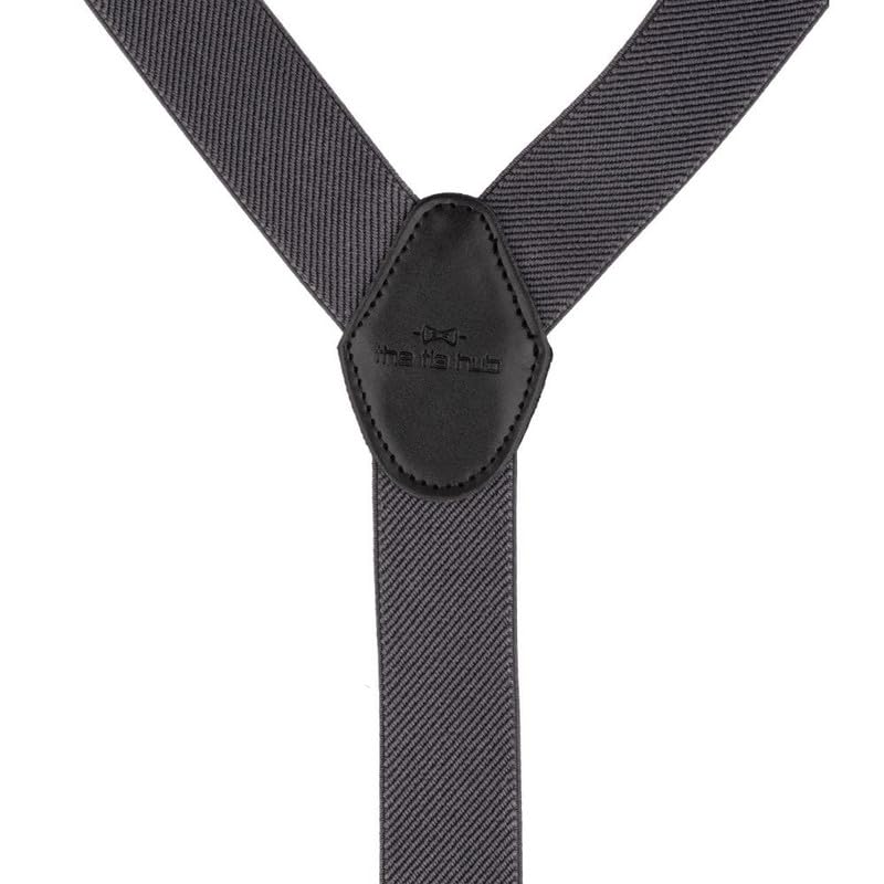 Image of The Tie Hub Button Suspenders for Men | Gentry Button-On Y-Back Elastic Braces | Adjustable 1.25 Inch | Formal Wedding