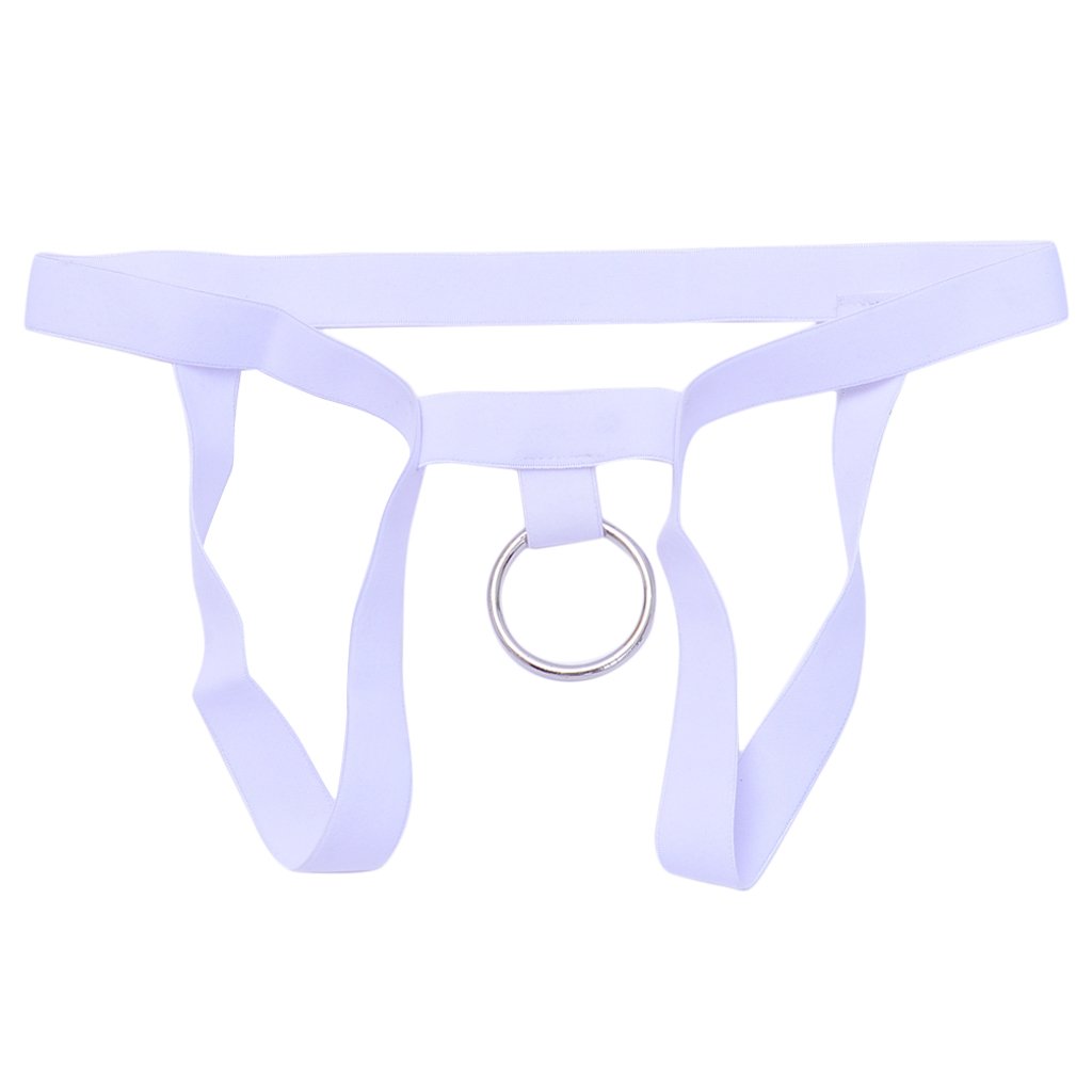 Mens G-String Underwear Hollow Ring Pouch Jockstrap Thong Briefs White-image-46