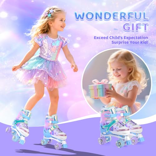 NEMONE Kinder Rollschuhe für Mädchen