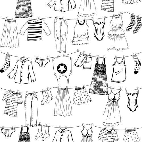 TOARTi Peel and Stick Laundry Wallpaper for Laundry Room Contact Paper for Drawer Cabinet Wash Room Wall Paper 3Mx0.45M(118”x17.7”)