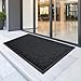 Commercial Door Mat 3'x5' Heavy Duty Industrial Floor Mat for High Traffic Areas, Nonslip Rubber Backing, Large Door Mat for Indoor Entrance or Business Entryway, Charcoal, Made in USA.
