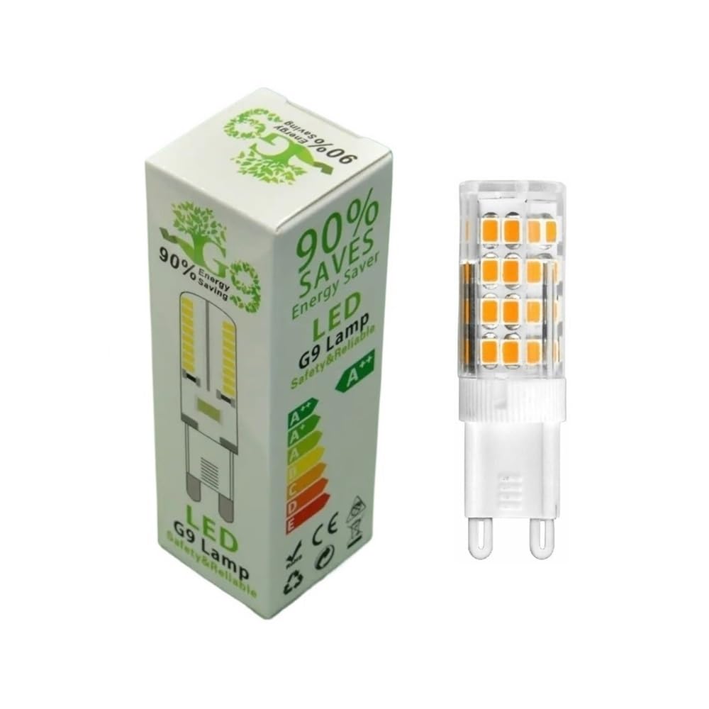 HHF Illuminazione Domestica, Confezione da 20, LED Corn Light G9 SMD2835 51LED AC220V Ceramica + Lampade a Conchiglia PC(Warm White)