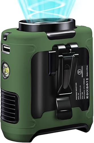 CAZOKASI Ventilador personal de 10000 mAh en la cintura, portátil, recargable, manos libres, ventilador portátil de 6 a 40 horas para viajar,