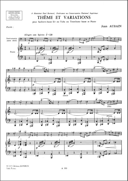 Thème et Variations Tuba - Édition imprimée haute lisibilité - 3