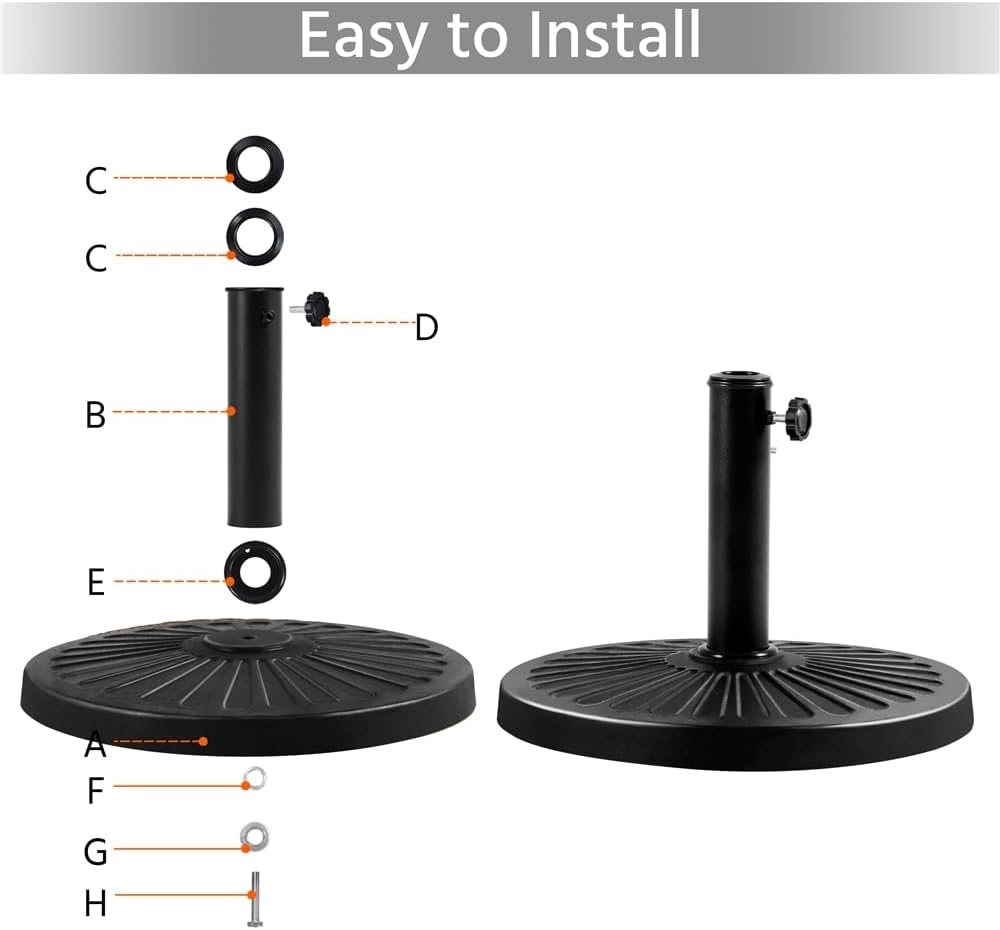 Yaheetech Patio Umbrella with Base Included, 7.5ft Outdoor Umbrellas for Patio with Base, Sunbrella Yard Sun Shade for Beach Pool Deck Beach
