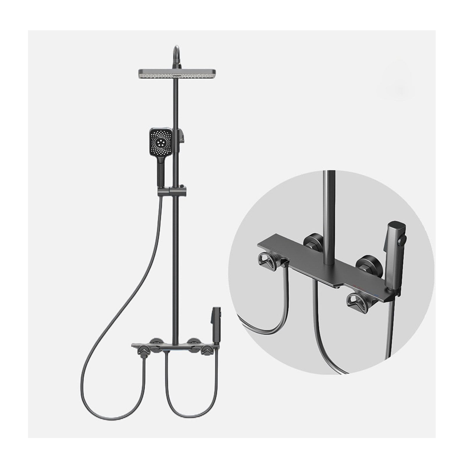 Système de douche de pluie haut de gamme avec mixage mural