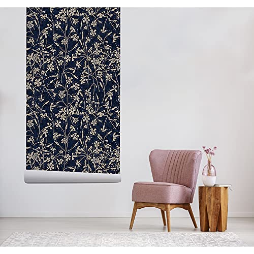 Papier peint auto-adhésif texture florale beige 312x219 cm mural salon Magic-Stick - 5