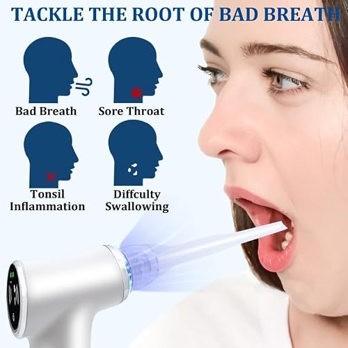 Upgraded Tonsil Stone Remover Tool, Upgraded Electric Tonsil Stone Removal Kit - with Built-in LED Light & 6-Level Suction for Bad Breath Prevention, Oral Suction Device for Stone Removal(off white) — view 4