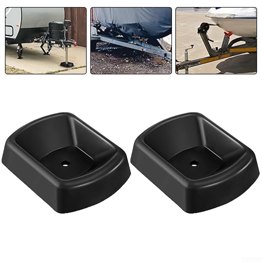 Lot de 2 cales de roue en caoutchouc robuste pour roulettes de 15,2 cm, pour remorques de camping-car et bateau (2 pièces)