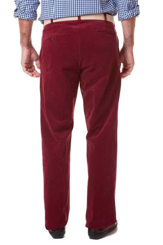 Mens Classic Fit Velvet Pants Flat Front Adjustable Waist Suit Pant for Work2