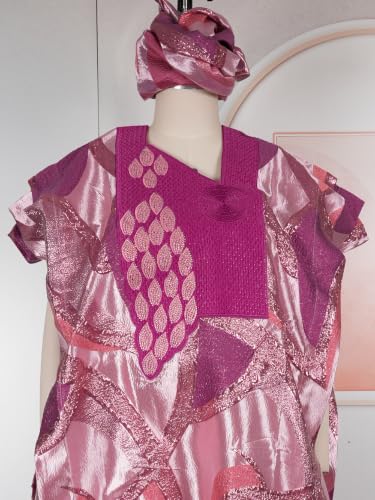 Image of HD African Print Dress for Woman Embroidery Pattern Maxi Dress