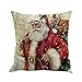 federe Cuscini,Fittingran Liquidazione Natale Babbo Natale Federa di Lino Stampata Buon Natale Federa per federe Cuscino per Divano in Lino Home Decor Fodera per Cuscino Multicolore (A)