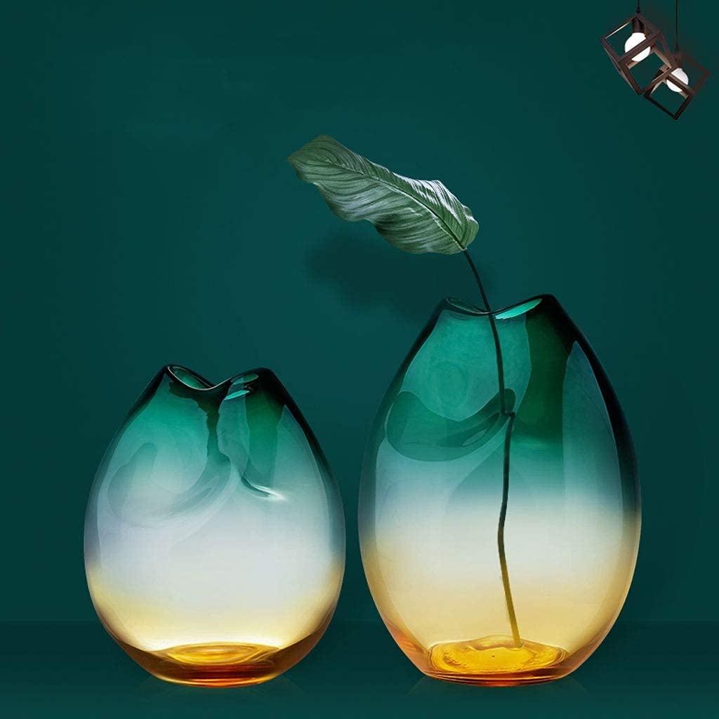 Amazon.co.jp: 花瓶ヴィンテージメタルダークグリーングラデーション