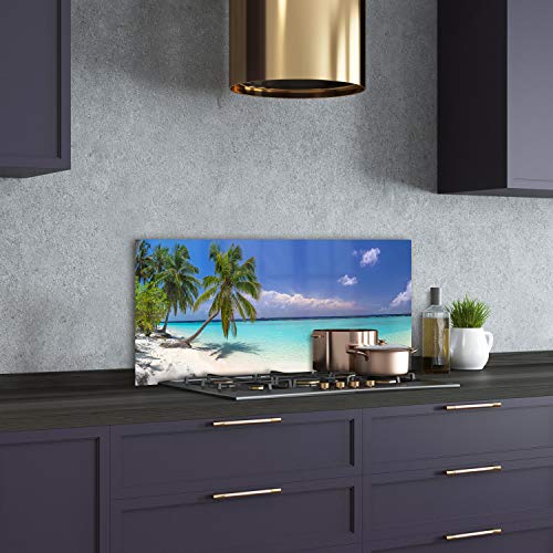 Splashback guard en verre trempé paysage bleu de 100x50cm