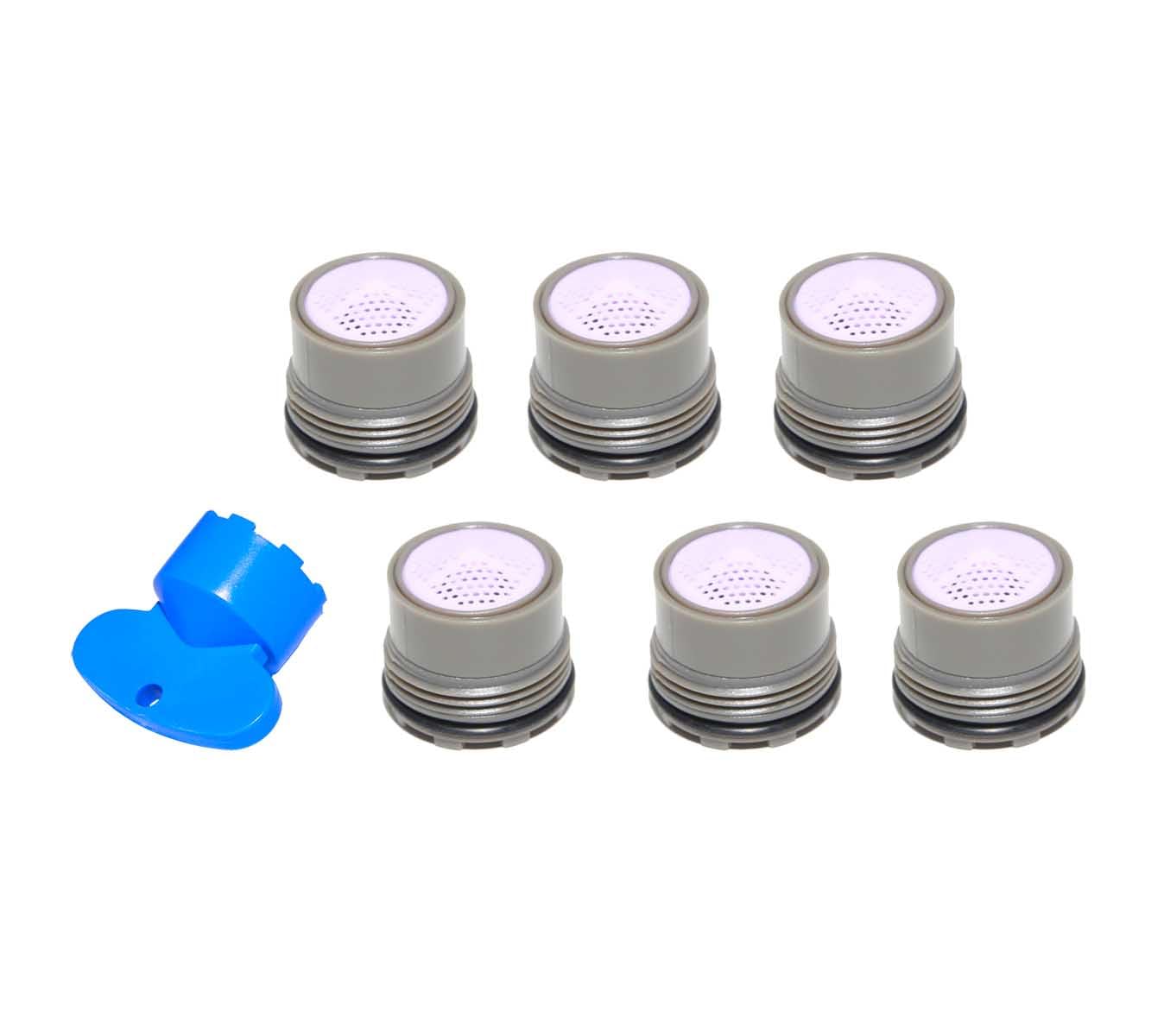 Tap Aerator Water & Energy Saving, Replacement core Flow restrictor, Reduce Bills (6 x 16.5mm 4L, 1 Key)
