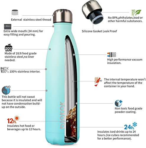 Image of BJPKPK 25 oz Insulated Water Bottle, Stainless Steel Flask, Leak Proof