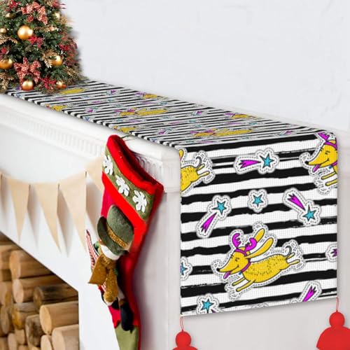 Chemin de table avec pompons design dessin animé lavable en machine - 7