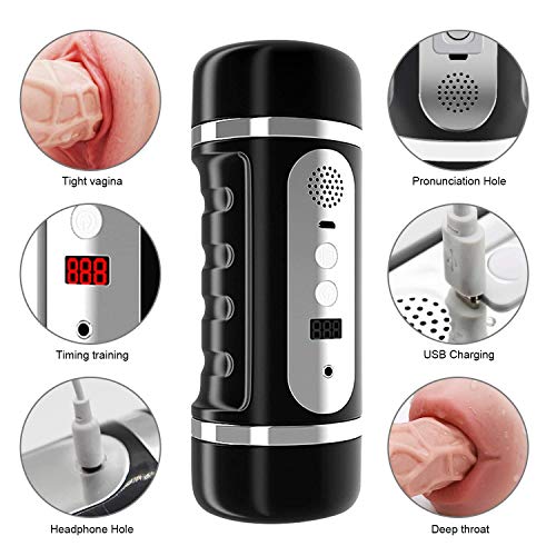 Pleasure ToyMen's Deep Throat with Multi Speed Sucking Modes Tongue Vibrate Toy Oral