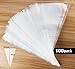 ilauke 100 Pack Cake Decorating Supplies 18 inch Piping Bags Disposable Thickened Large Pastry Bags with 4 Icing Bag Ties, Extra Thick Anti-Burst Piping Bags for Cookie