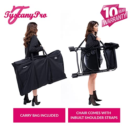 Tuscany Pro Portable Makeup Artist & Hairstylist Chair - Perfect For Makeup, Salons, Movie Sets - Italian Design - Adjustable Seat Height - Carry Bag Included #TOP5