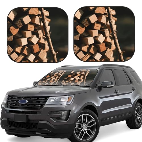 Pare-soleil pliable pour voiture et SUV - Lot de 2 protections contre la chaleur du pare-brise