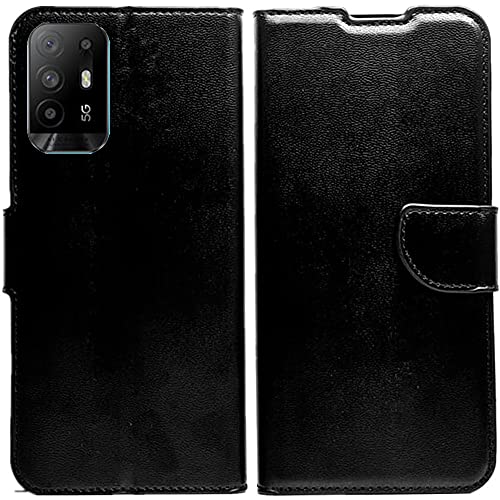 KEJI Cover Custodia per Oppo A94 5G (6.43'), Cover Custodia Libro in Pelle Portafoglio con Supporto Flip Caso Supporto Stand Chiusura Magnetica Oppo A94 5G, Elegante (Nero)