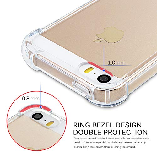 Image of WOW IMAGINE Crystal Clear Transparent Back Case Cover for Apple iPhone 5 / 5s / 5 SE | Full Device & Camera Protection Shockproof TPU | Flexible Silicone Back Cover Case - Transparent
