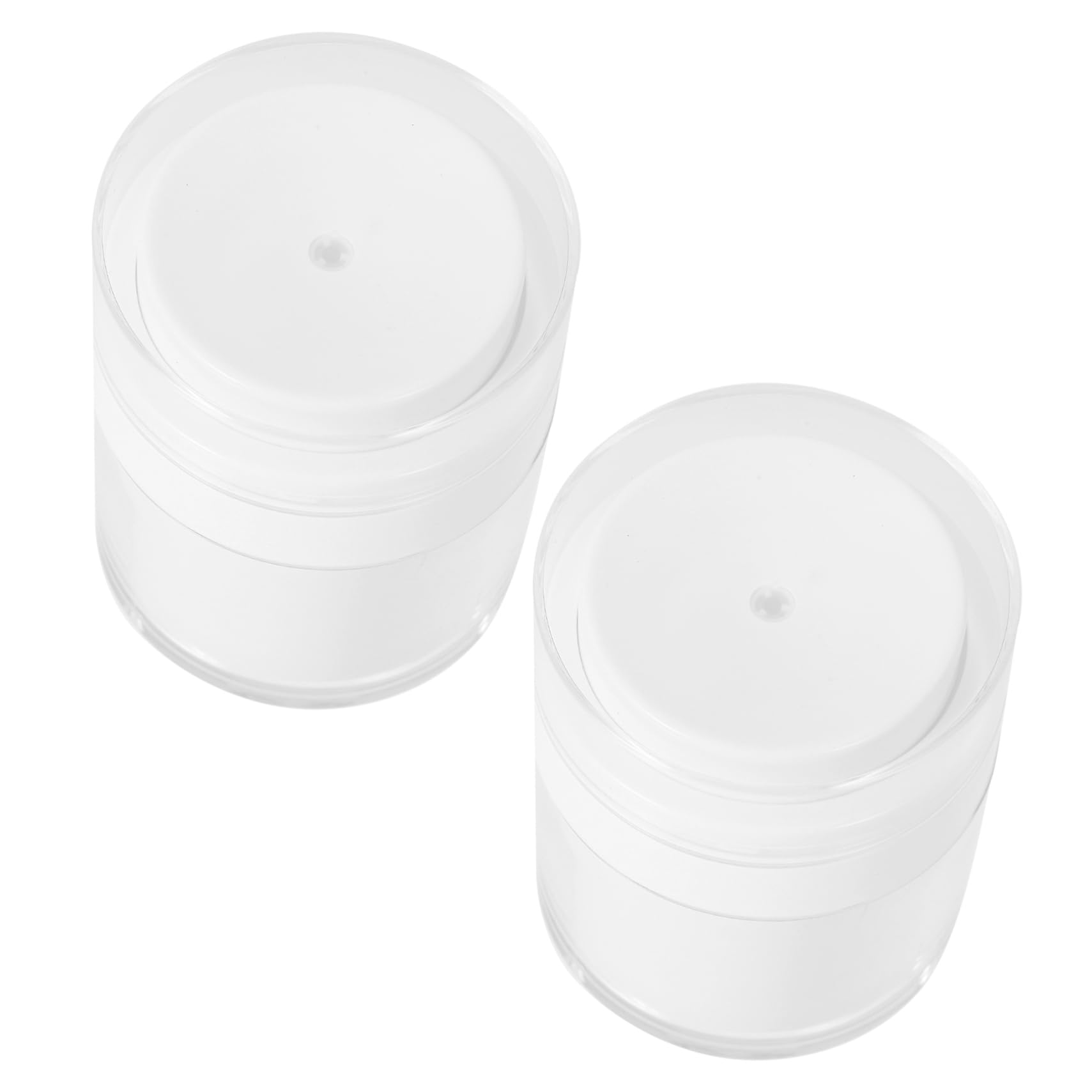 Pots à crème à presser de voyage minkissy en lot de 6 flacons airless blancs de 28g