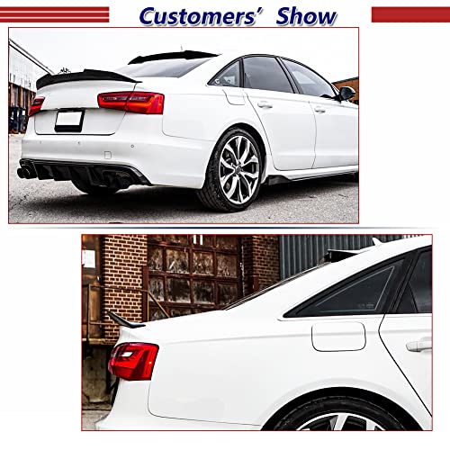 Jc Sportline Carbon Fiber Trunk Spoiler For Audi A6 C7 S6 2012-2018 Sedan 4-Door Trunk Lip Spoiler Highkick Rear Wing Spoiler Body Kits Factory Outlet(Style A) #TOP2