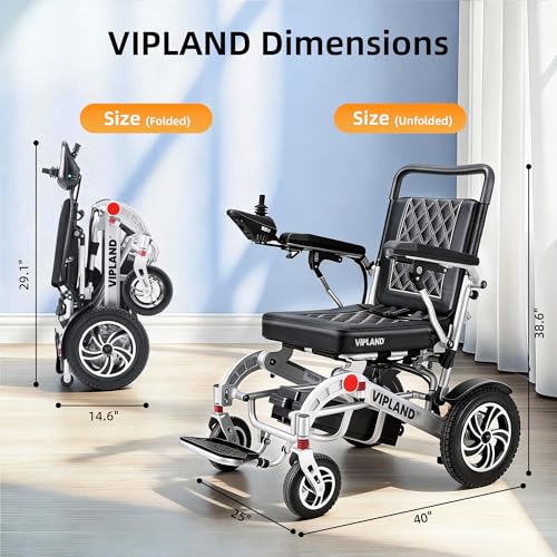Image of Foldable Electric Wheelchairs for Adults, 30Miles Long Travel Range Motorized Wheelchair, Support Up to 350lbs, All Terrain, Airline Approved, 600W Dual Motors, Portable Size with Cup Holder