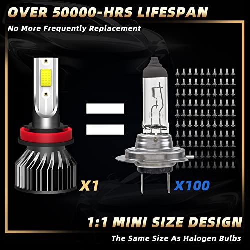 Image of led headlight bulbs, compatible with Ford EXPEDITION (2015-2020) 9005 & H11 High /Low Beam LED Headlight Bulbs, Pack of 4